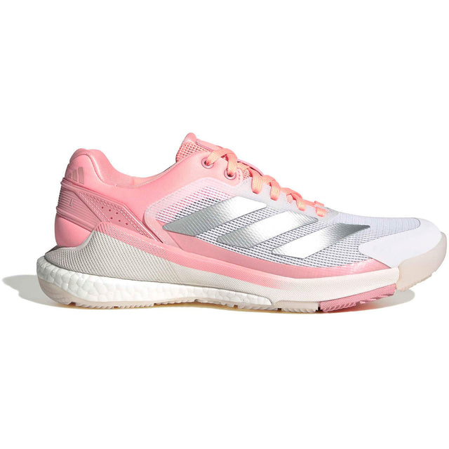 Adidas Crazyquick Boost W in zalmroze met zilver, zijaanzicht buitenkant