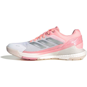 Binnenzijde van de zalmroze Adidas Crazyquick Boost W met witte tussenzool