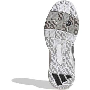 Witte zool van de Adidas Crazyquick Boost met grijze vlakken en draaipunt