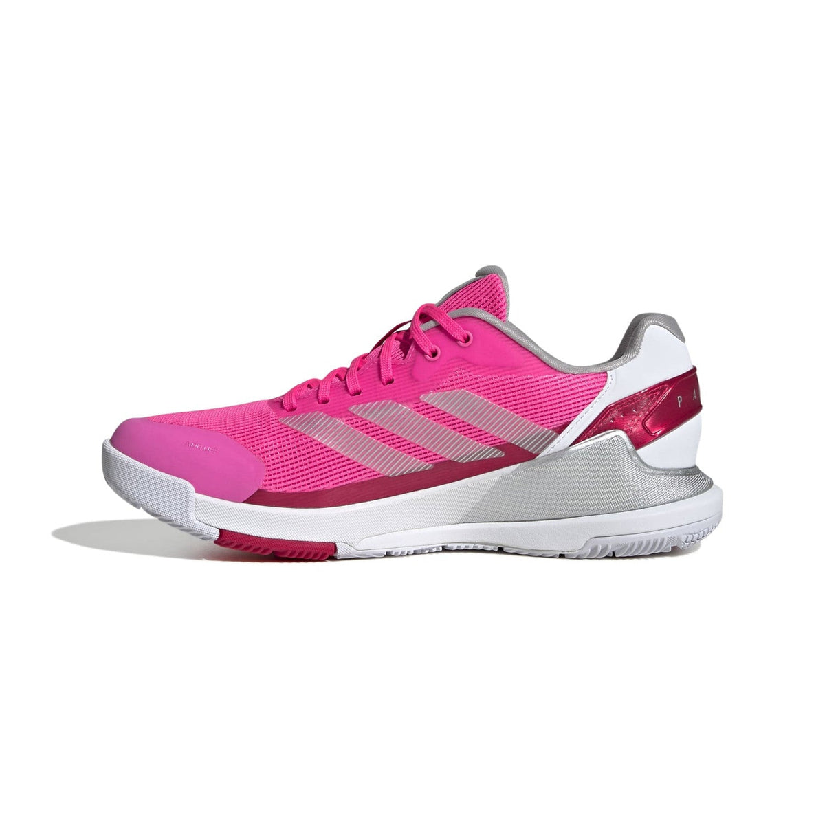 Binnenzijde van de roze Adidas Crazyquick LS W met witte tussenzool