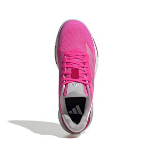 Bovenaanzicht van de roze Adidas Crazyquick LS W met zwarte tong en adidas-logo