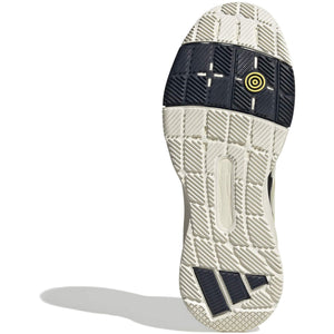 Cremekleurige zool van de Adidas Crazyquick LS W met donkerblauw draaipunt