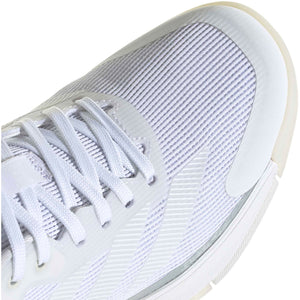 Detail van de witte mesh bovenzijde en veters van de Adidas Crazyquick LS W
