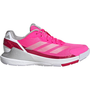 Adidas Crazyquick LS W in fel roze met zilveren hiel, zijaanzicht buitenkant