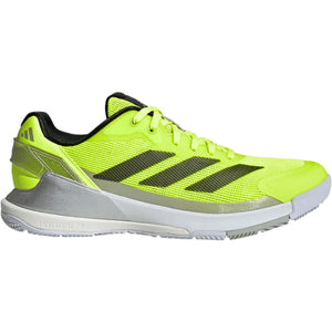 Adidas Crazyquick LS in neongeel met zwarte strepen, zijaanzicht buitenkant