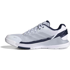 Witte Adidas Crazyquick LS met donkerblauwe details, zijaanzicht vanaf de binnenkant