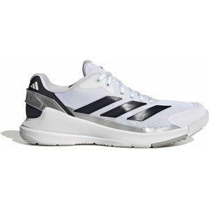 Adidas Crazyquick LS in wit met zwarte strepen en grijze zool, zijaanzicht