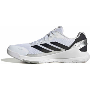 Witte Adidas Crazyquick LS met zwarte hielpartij, zijaanzicht vanaf de binnenkant