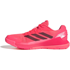 Roze Adidas Crazyquick LS met zwarte strepen, zijaanzicht vanaf de binnenkant