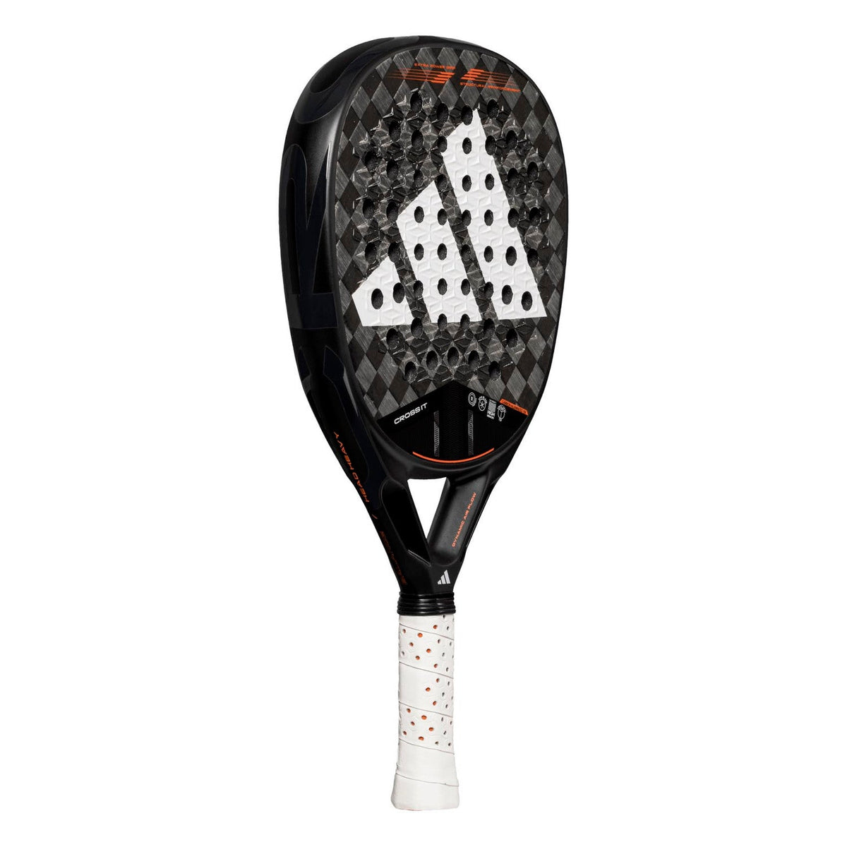 Adidas Cross It 3.4 padelracket schuin vooraanzicht, diamantvorm in zwart