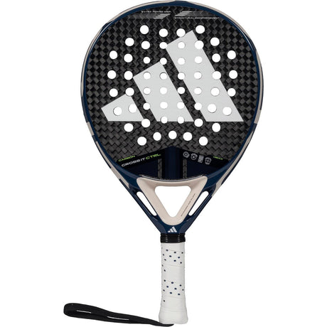 Adidas Cross It Carbon Ctrl 3.4 padelracket in donkerblauw met zwart carbonblad, vooraanzicht