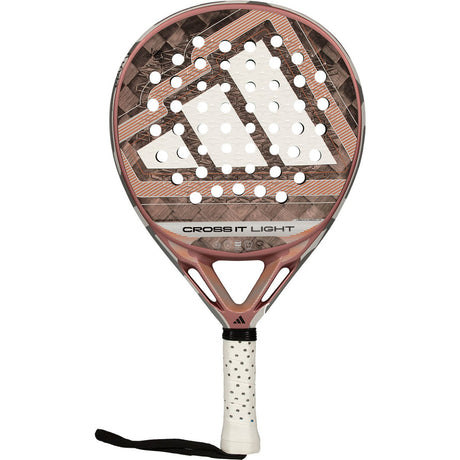 Adidas Cross It Light 3.5 dames padelracket in rosegoud met grijs, vooraanzicht