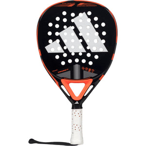 Adidas Cross It Team 3.4 padelracket in zwart met oranje accenten en wit logo, vooraanzicht