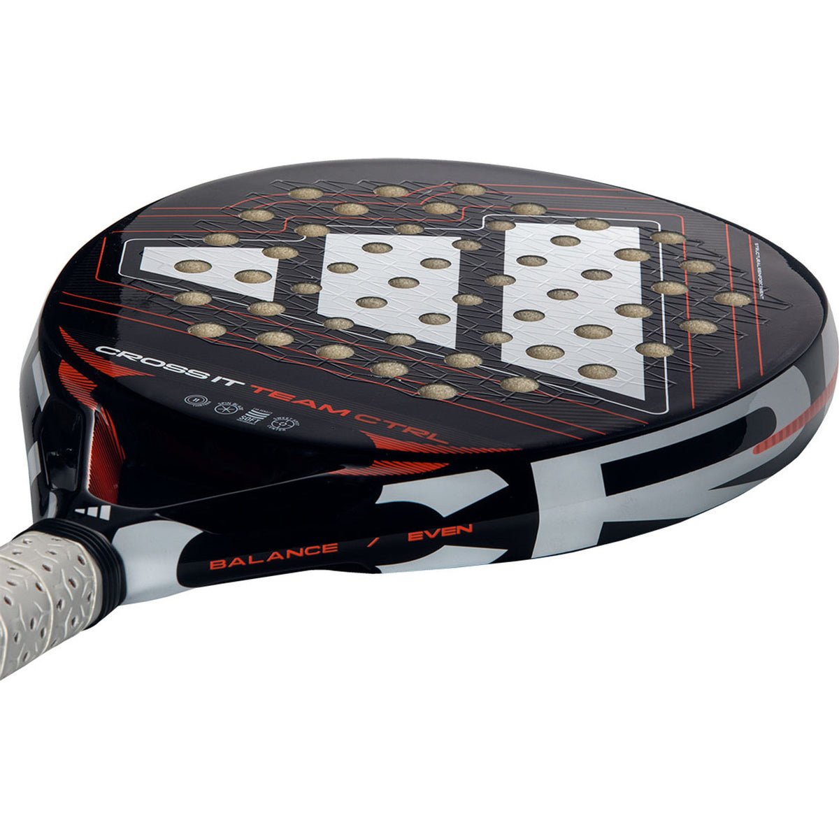 Adidas Cross It Team Ctrl 3.5 2026 padelracket liggend, druppelvorm met zwart slagvlak