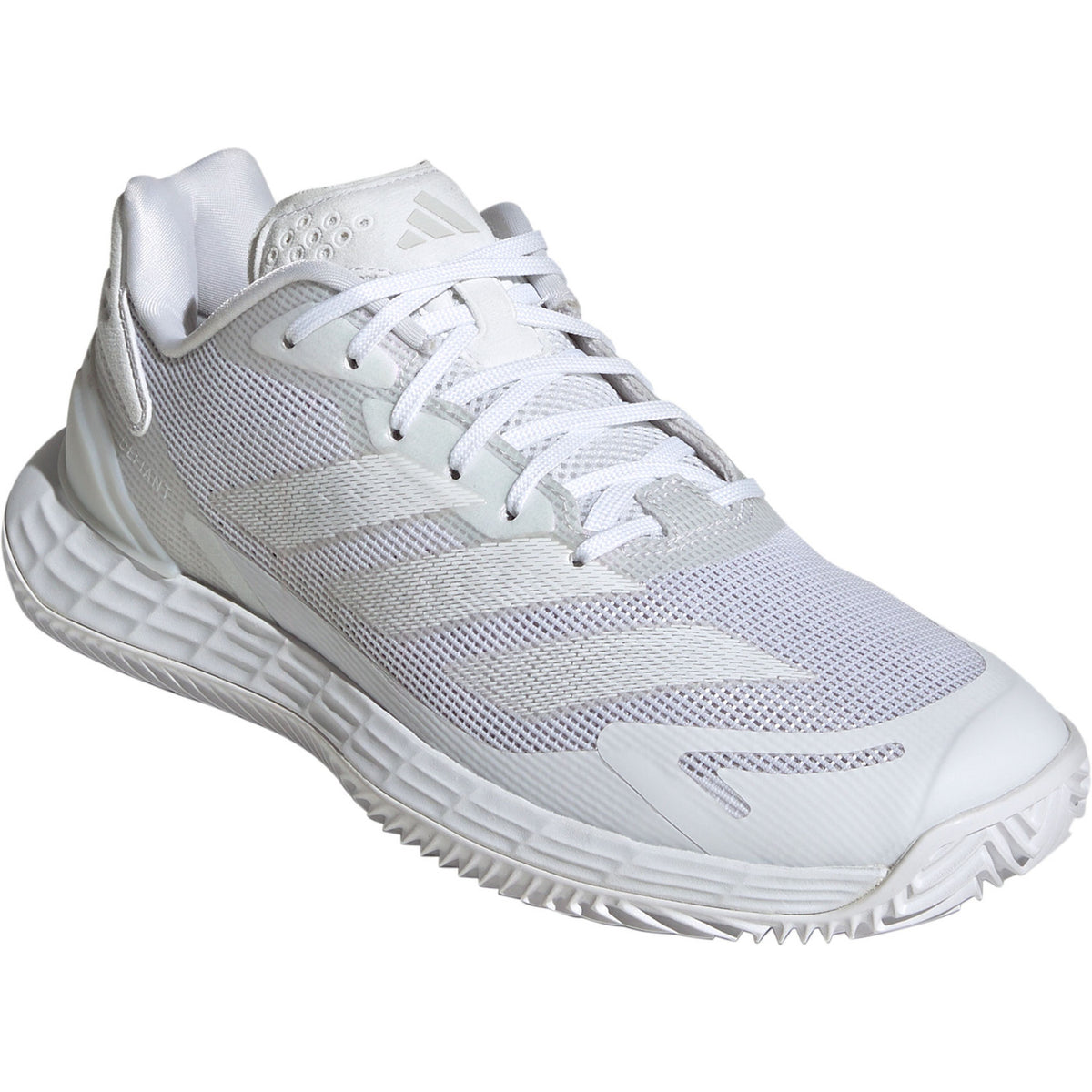 Binnenzijde van de witte Adidas Defiant Speed 2 W CL met witte veters