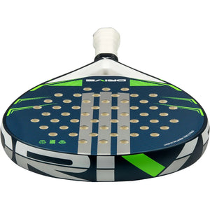 Bovenaanzicht van het Adidas Drive 3.5 2026 padelracket met donkerblauw slagvlak