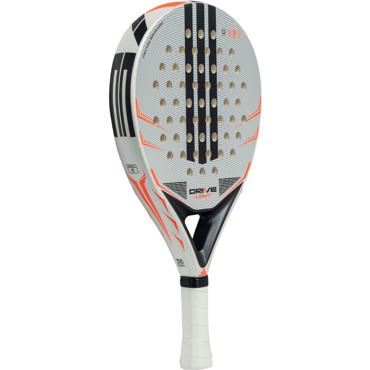 Adidas Drive Light 3.5 2026 padelracket schuin vooraanzicht met witte grip