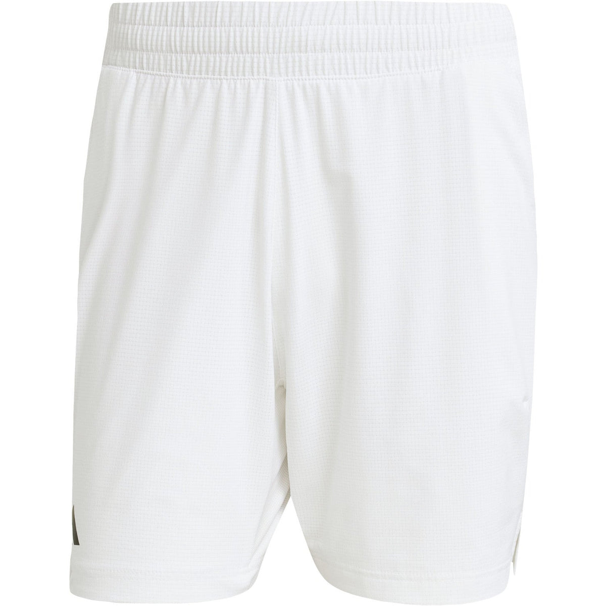 Witte Adidas Ergo short voor heren, plat vooraanzicht met elastische taille