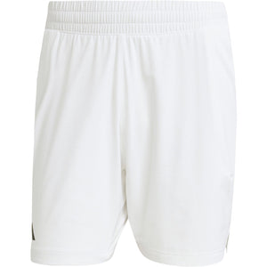 Witte Adidas Ergo short voor heren, plat vooraanzicht met elastische taille