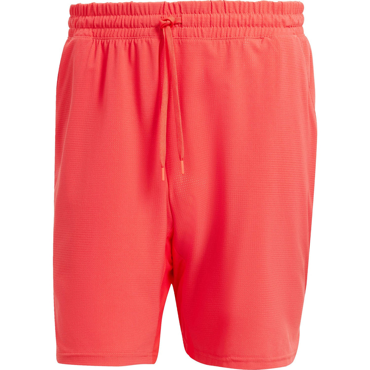 Koraalrode Adidas Ergo short voor heren, plat vooraanzicht met trekkoord