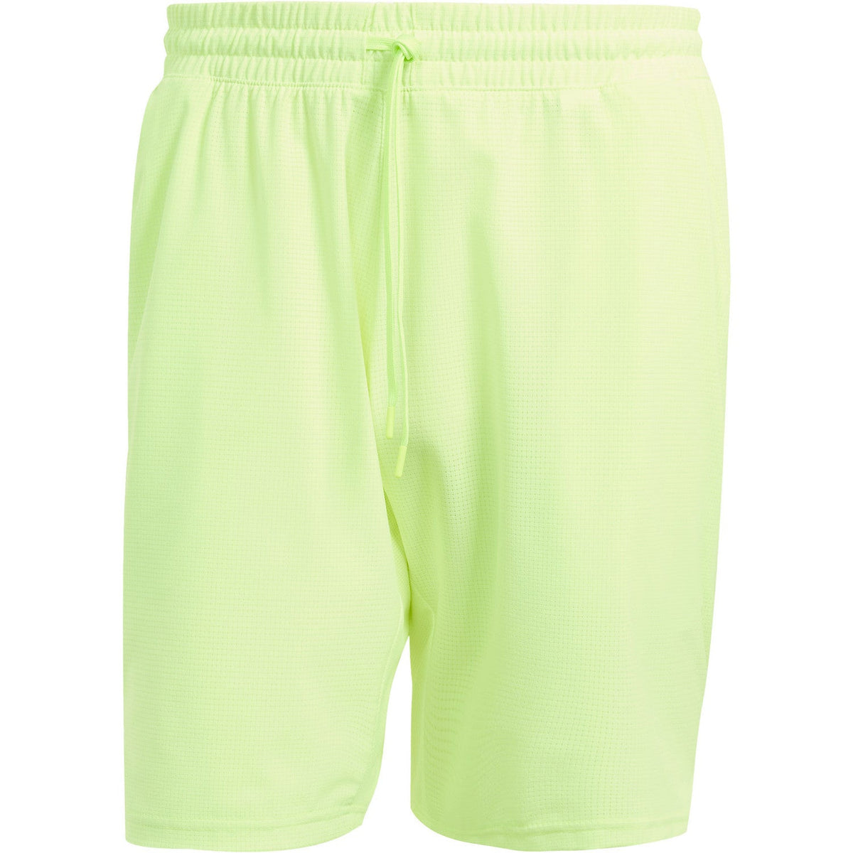 Limoengroene Adidas Ergo short voor heren, plat vooraanzicht met trekkoord