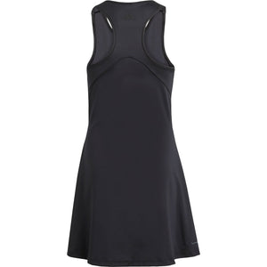 Achteraanzicht van de zwarte Adidas Girls Club jurk met racerback en wijde rok
