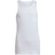 Vooraanzicht van de witte Adidas Girls Club tanktop met ronde hals en rechte snit