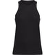Vooraanzicht van de zwarte Adidas Girls Club tanktop met ronde hals en rechte snit