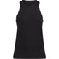 Vooraanzicht van de zwarte Adidas Girls Club tanktop met ronde hals en rechte snit
