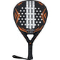 Adidas Match 3.5 2026 padelracket in zwart met oranje, vooraanzicht met polsband