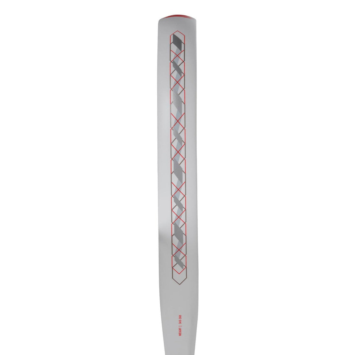 Zijaanzicht van de Adidas Match Light 3.4 over de volle lengte in wit met grijs ruitmotief