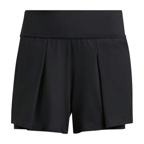 Adidas Match Shorts dames in Black - vooraanzicht van het short met hoge elastische tailleband