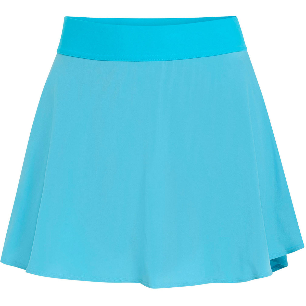Turquoise Adidas Match rok voor dames, plat vooraanzicht met brede tailleband