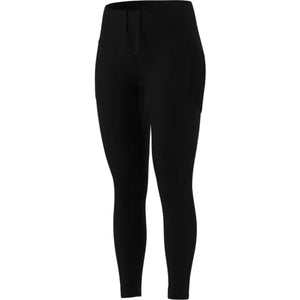 Vooraanzicht van de zwarte Adidas Match Tights met hoge taille en enkellange pijpen