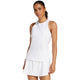 Witte Adidas Match tanktop voor dames met witte rok, vooraanzicht