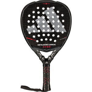 Adidas Metalbone Carbon 3.5 padelracket in zwart met rode accenten, vooraanzicht