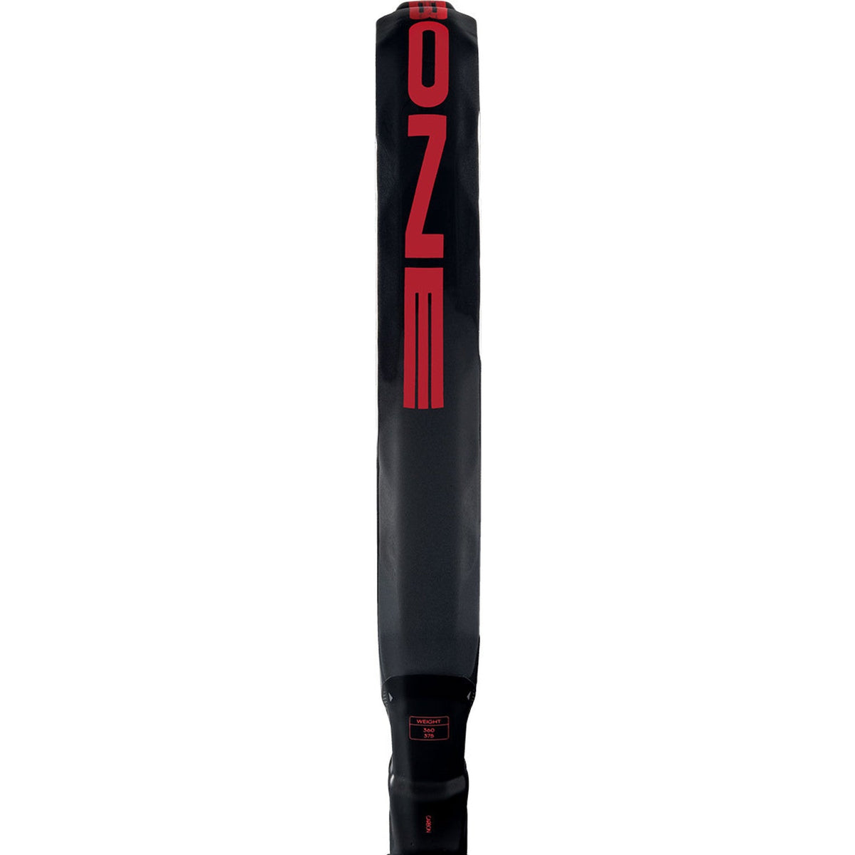 Zijaanzicht van de Adidas Metalbone Carbon 3.5 over de volle lengte in zwart met rode letters