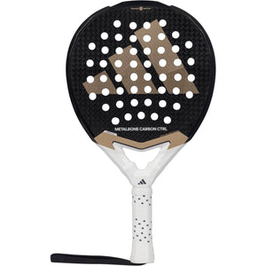 Adidas Metalbone Carbon Ctrl 3.4 padelracket in zwart met goud en wit hart, vooraanzicht