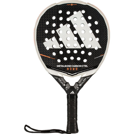 Adidas Metalbone Carbon Ctrl 3.5 padelracket met gebroken wit frame en zwart slagvlak, vooraanzicht