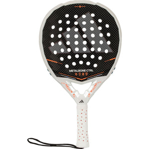 Adidas Metalbone Ctrl 3.5 padelracket met wit frame en zwart slagvlak, vooraanzicht
