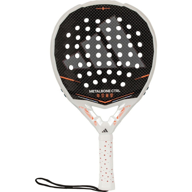 Adidas Metalbone Ctrl 3.5 padelracket met wit frame en zwart slagvlak, vooraanzicht