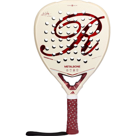 Adidas Metalbone Reserve EDT 2026 padelracket in gebroken wit met bordeauxrood, vooraanzicht