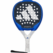 Adidas Metalbone Team 3.3 padelracket in blauw met zwart slagvlak en wit logo, vooraanzicht