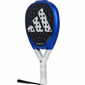 Adidas Metalbone Team 3.3 padelracket schuin vooraanzicht, diamantvorm in blauw met wit