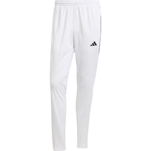 Productfoto van de witte Adidas 3-Stripes gebreide broek met smalle pijpen