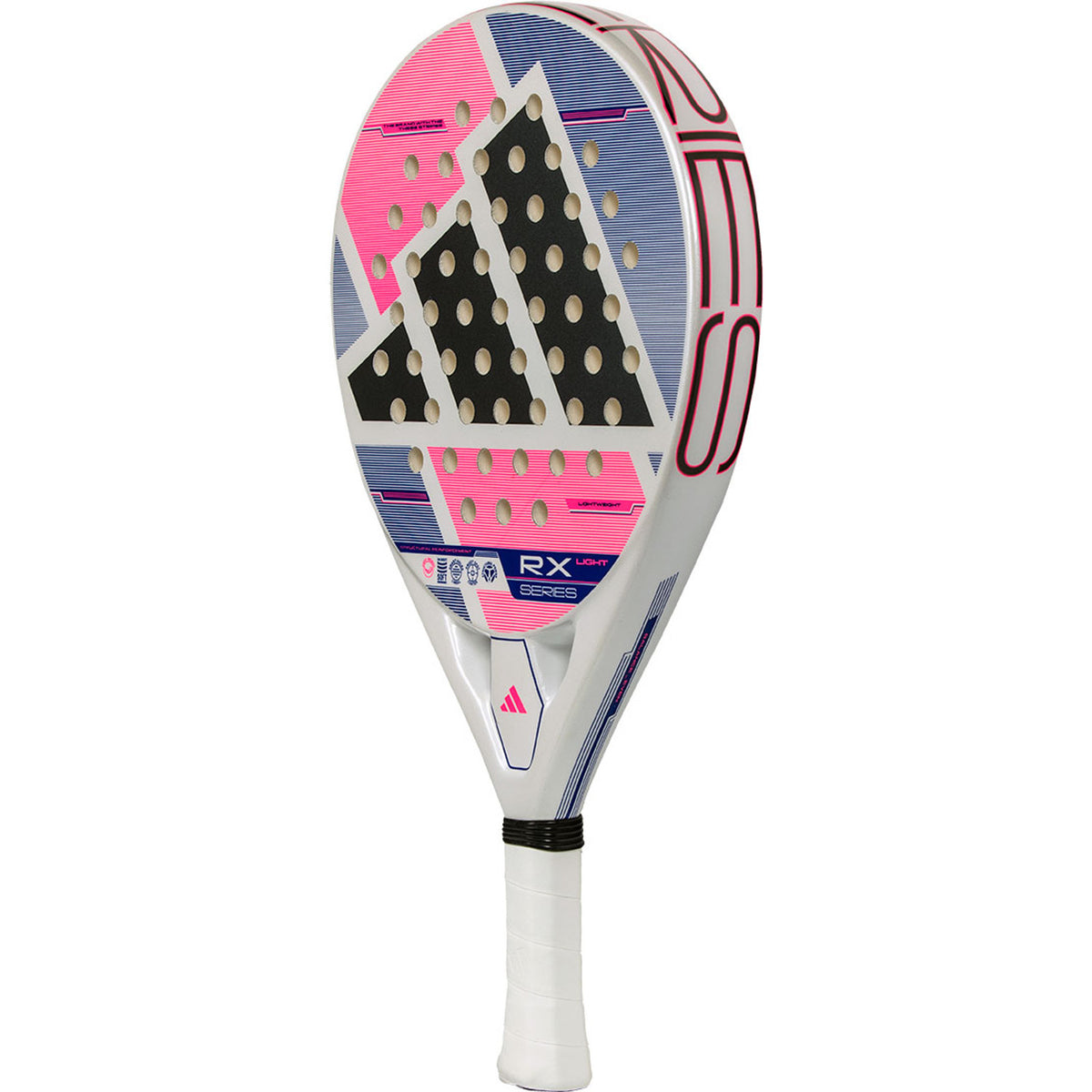 Adidas RX Series Light 3.5 2026 padelracket schuin achteraanzicht met witte grip