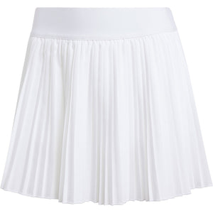 Productfoto van de witte Adidas Club plooirok met brede tailleband en fijne plooien