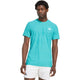 Adidas Freelift T-shirt voor heren in turquoise, gedragen vooraanzicht