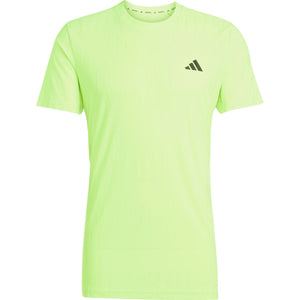 Limoengroen Adidas Freelift T-shirt voor heren, plat vooraanzicht
