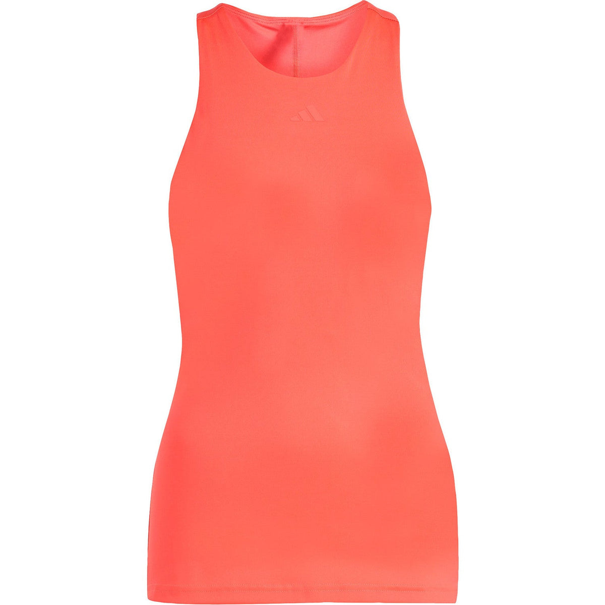 Koraalrode Adidas Y-Tank tanktop voor dames, plat vooraanzicht
